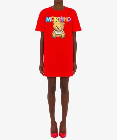 Moschino Women's Red Teddy Bear T-shirt Dress