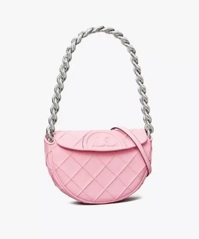 Alternative view of Tory Burch Mini Fleming Soft Crescent Bag In Plié Pink