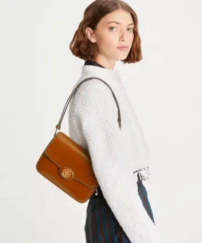 Alternative view of Tory Burch Robinson Spazzolato Convertible Shoulder Bag Dark Sienna