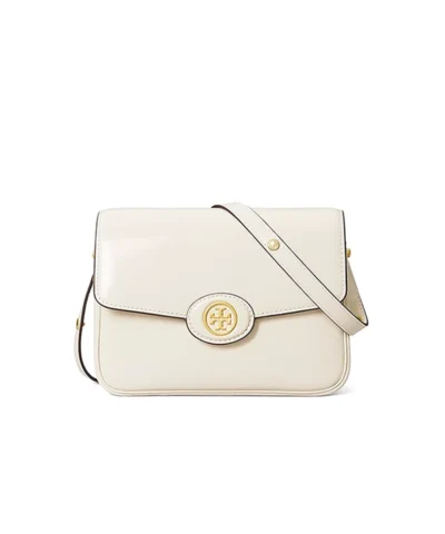 Tory Burch Robinson Spazzolato Convertible Shoulder Bag Shea Butter