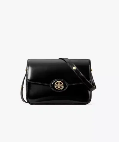 Tory Burch Robinson Spazzolato Convertible Shoulder Bag Black