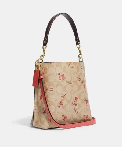 Alternative view of Coach Mollie Bucket Bag 22 In Signature Canvas With Heart And Star Print