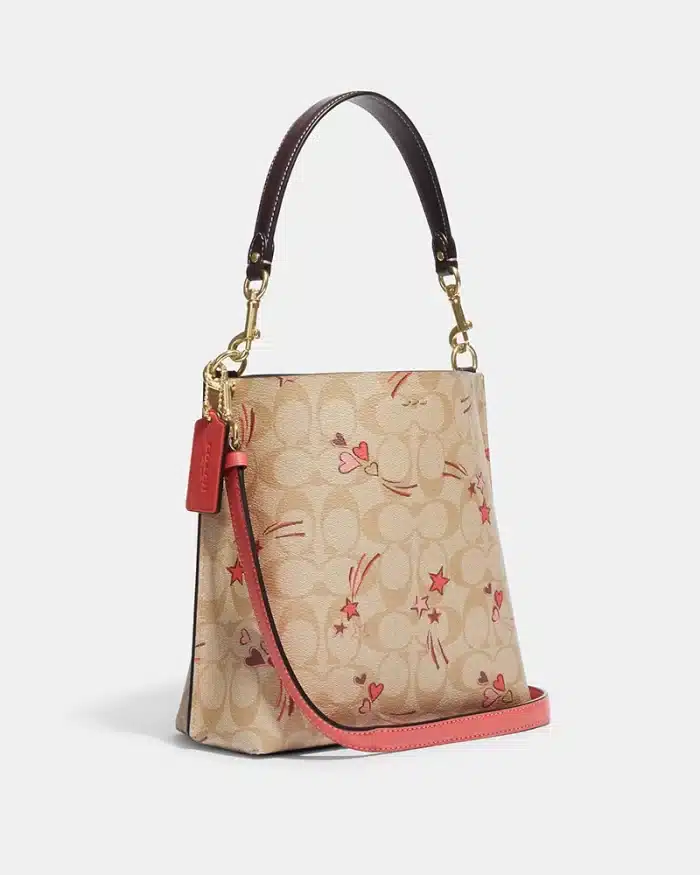 Coach Mollie Bucket Bag 22 In Signature Canvas With Heart And Star Print - Image 2