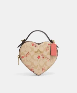 Coach Heart Crossbody In Signature Canvas With Heart And Star Print