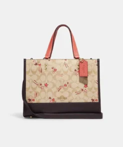 Coach Dempsey Carryall In Signature Canvas With Heart And Star Print