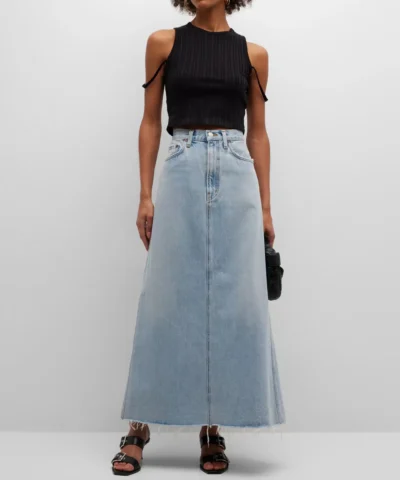 Agolde Hilla Denim Maxi Skirt