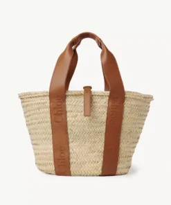 Chloé Sense Medium Raffia Tote Bag