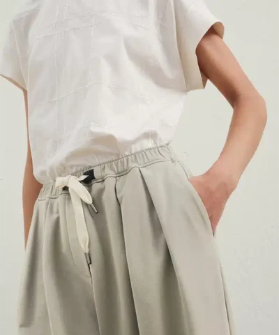 Alternative view of Brunello Cucinelli Lightweight Stretch Cotton Trousers With Shiny Eyelets