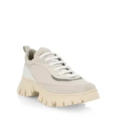 Alternative view of Brunello Cucinelli Monili Lug-Sole Low-Top Sneakers