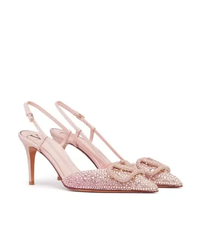 Alternative view of Valentino Garavani VLogo 85mm Crystal-Embellished Pumps