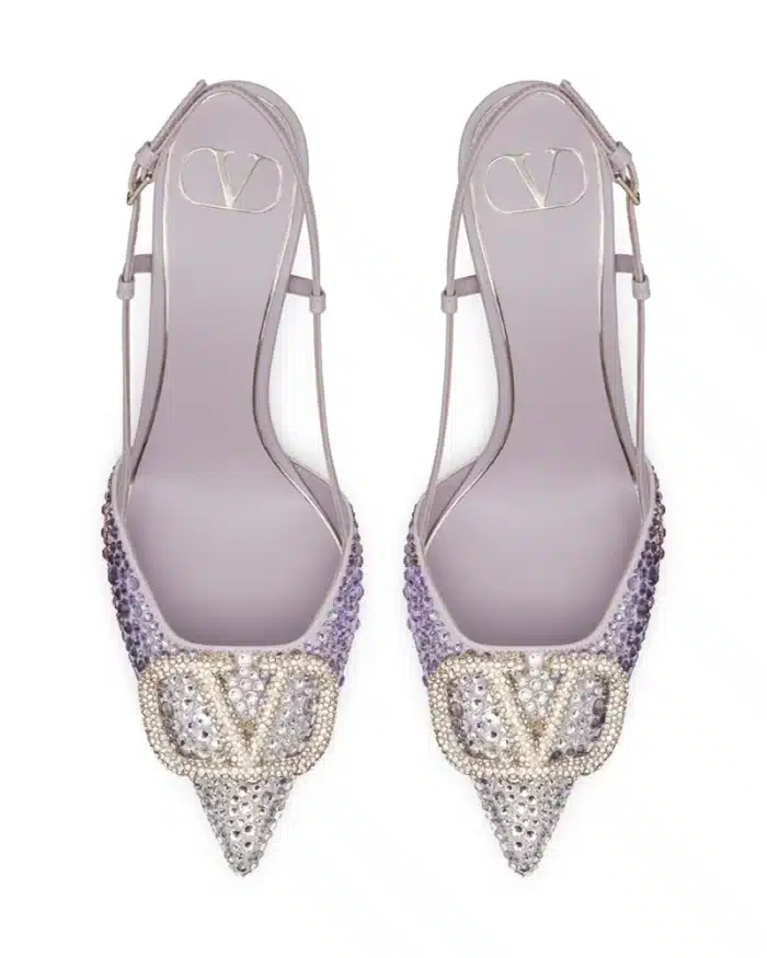 Valentino Garavani VLogo 85mm Crystal-Embellished Pumps - Image 4