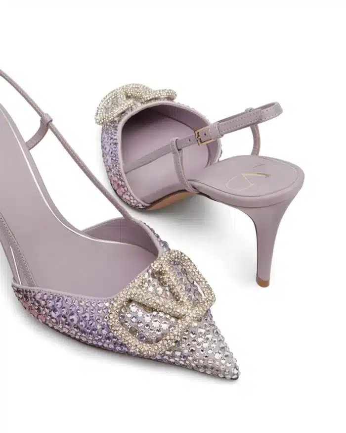 Valentino Garavani VLogo 85mm Crystal-Embellished Pumps - Image 3