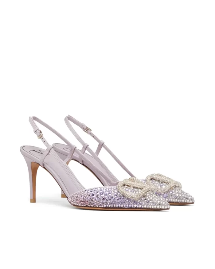Valentino Garavani VLogo 85mm Crystal-Embellished Pumps - Image 2