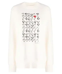 Tory Burch Heart-Print French-Terry Sweatshirt