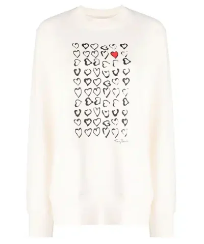 Tory Burch Heart-Print French-Terry Sweatshirt