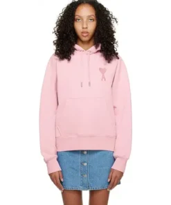 Ami Alexandre Mattiussi Pink Ami de Coeur Hoodie