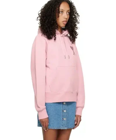Alternative view of Ami Alexandre Mattiussi Pink Ami de Coeur Hoodie