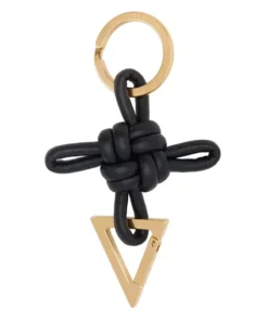 Bottega Veneta Knot Leather and Gold-Tone Keyring