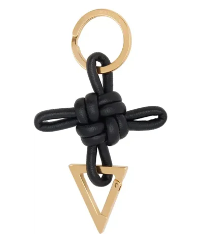 Bottega Veneta Knot Leather and Gold-Tone Keyring