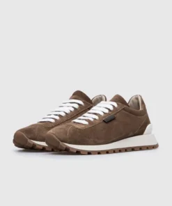 Alternative view of Brunello Cucinelli Bead-Embellished Suede Sneakers