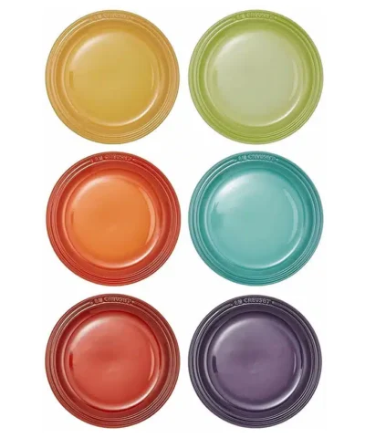 Le Creuset Round Plate Heat Resistant Pottery LC 18cm (6 Sheets) Rainbow 1r4