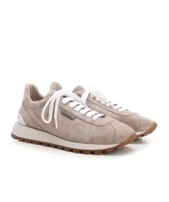 Alternative view of Brunello Cucinelli Bead-Embellished Suede Sneakers