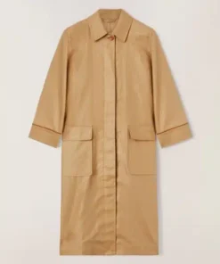 Loro Piana Rufus Leather-Trimmed Coated-Linen Coat