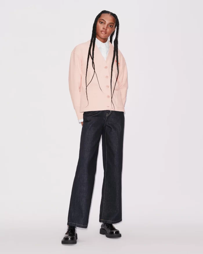 Kenzo Elephant 'Varsity Jungle' Cardigan In Faded Pink - Image 3