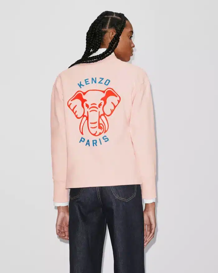 Kenzo Elephant 'Varsity Jungle' Cardigan In Faded Pink - Image 5