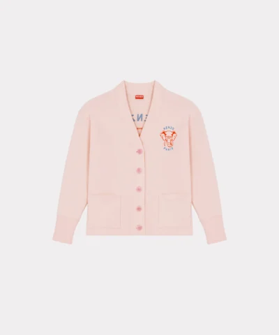 Kenzo Elephant 'Varsity Jungle' Cardigan In Faded Pink