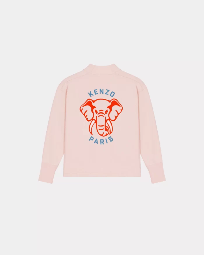 Kenzo Elephant 'Varsity Jungle' Cardigan In Faded Pink - Image 2