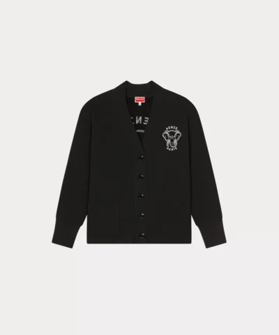 Kenzo Elephant 'Varsity Jungle' Cardigan In Black