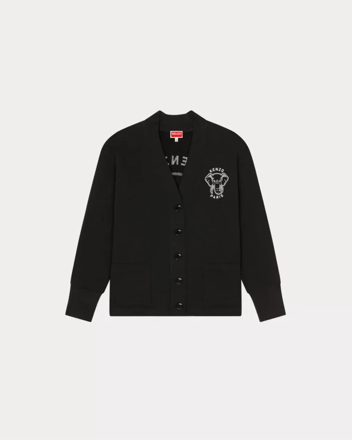 Kenzo Elephant 'Varsity Jungle' Cardigan In Black