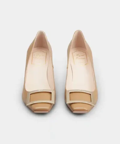 Alternative view of Roger Vivier Trompette Metal Buckle Pumps in Brown Patent Leather