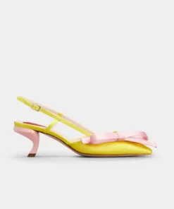 Roger Vivier Virgule Bow Slingback Pumps in Satin