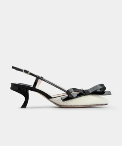 Roger Vivier Virgule Bow Slingback Pumps in Fabric