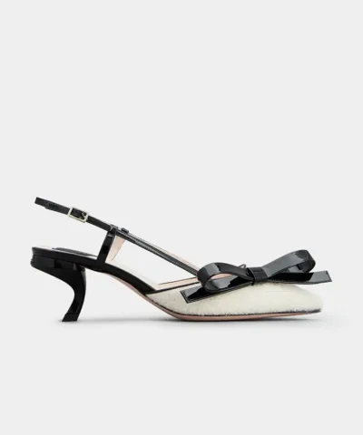 Roger Vivier Virgule Bow Slingback Pumps in Fabric