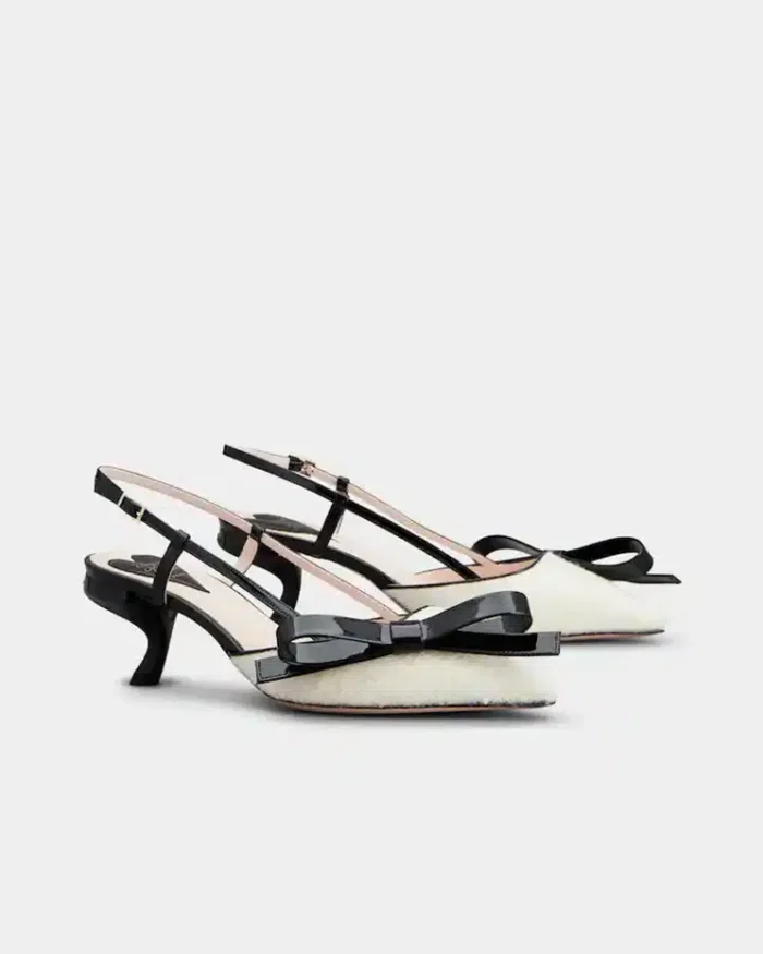 Roger Vivier Virgule Bow Slingback Pumps in Fabric - Image 3