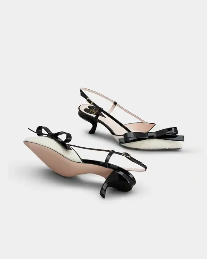 Roger Vivier Virgule Bow Slingback Pumps in Fabric - Image 5
