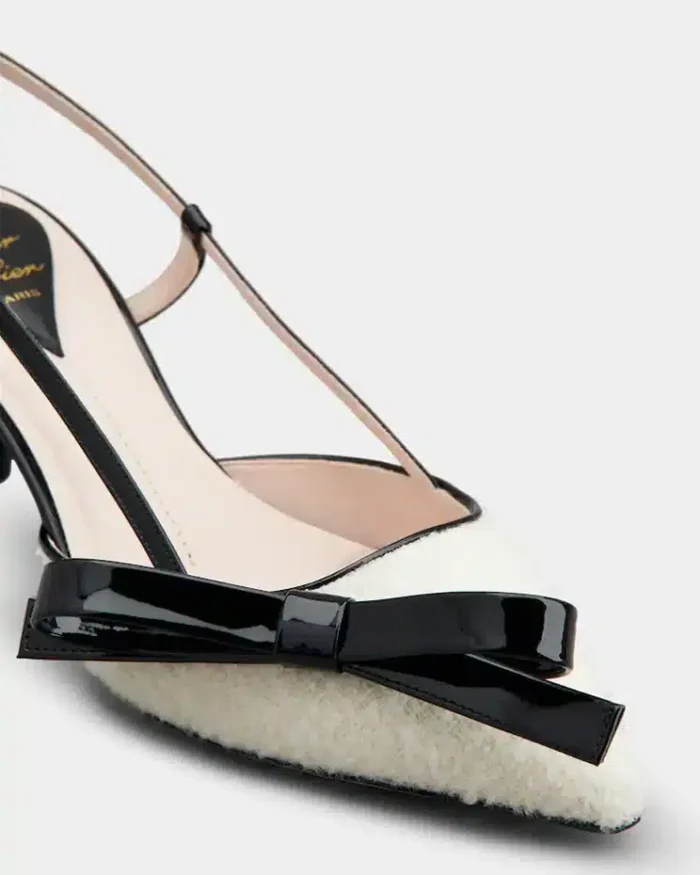 Roger Vivier Virgule Bow Slingback Pumps in Fabric - Image 7