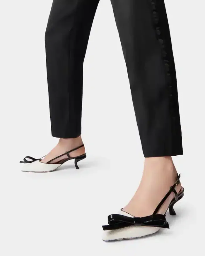 Roger Vivier Virgule Bow Slingback Pumps in Fabric - Image 8