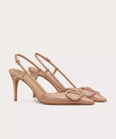 Alternative view of Valentino Garavani Vlogo Signature Slingback Pump In Calfskin Leather 80mm