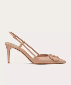 Valentino Garavani Vlogo Signature Slingback Pump In Calfskin Leather 80mm