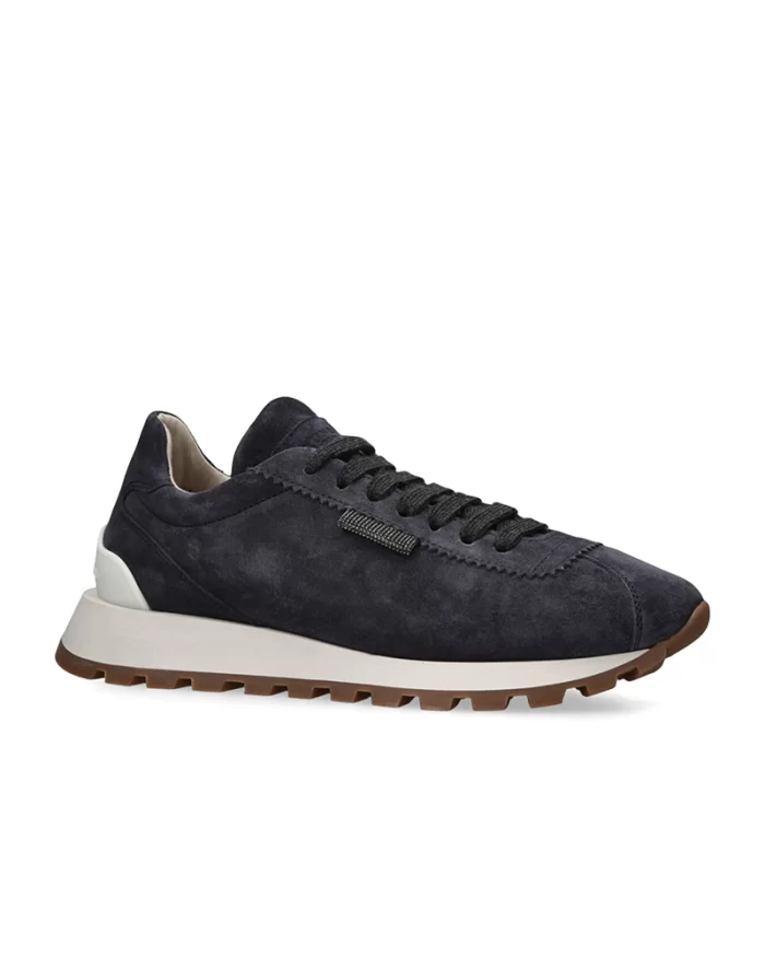 Brunello Cucinelli Bead-Embellished Suede Sneakers - Image 7