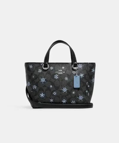 Coach Alice Satchel In Signature Canvas With Snowflake Print