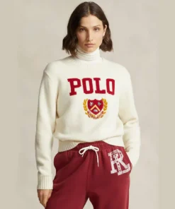 Polo Ralph Lauren Logo & Crest Wool Crewneck Sweater