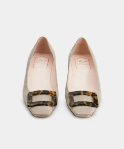 Alternative view of Roger Vivier Belle Vivier Stone Buckle Pumps in Beige Suede