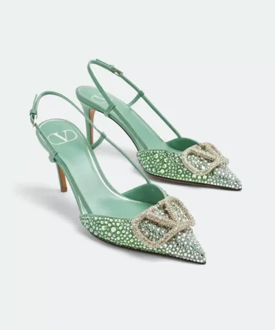 Alternative view of Valentino Garavani VLogo 85mm Crystal-Embellished Pumps