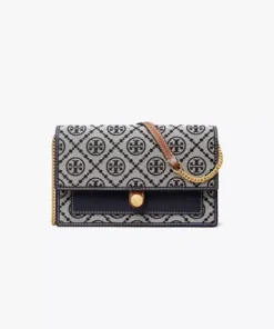 Tory Burch T Monogram Jacquard Chain Wallet