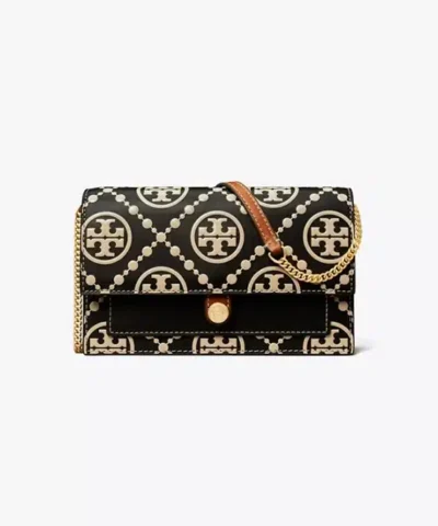 Tory Burch T Monogram Contrast Embossed Chain Wallet